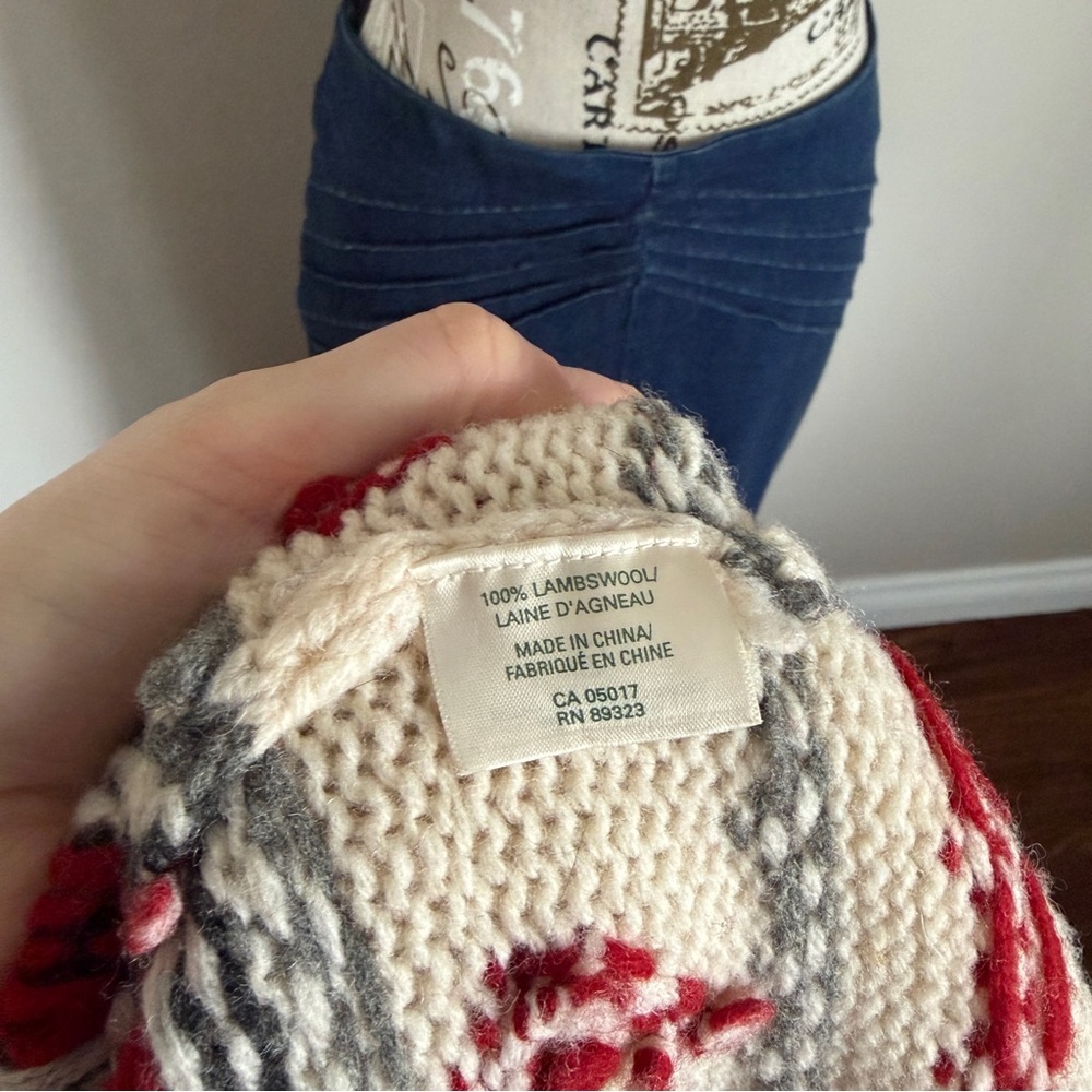Roots Cowichan Wool Zip Up Sweater Cottagecore 100% Lambswool - Picture 8 of 8